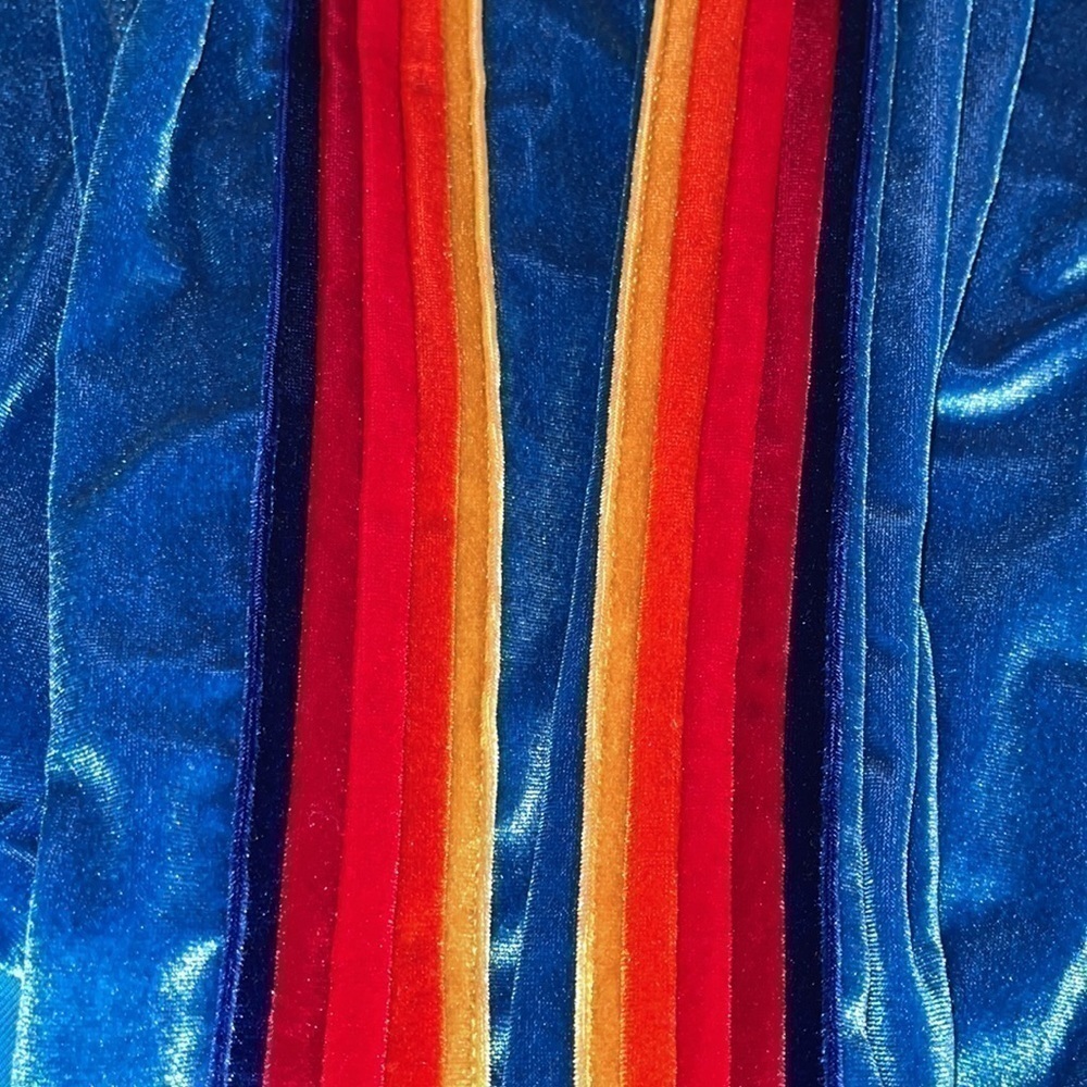 NWT Aviator Nation Classic Velvet Sweatshirt // Vintage Blue 5-Stripe - Picture 4 of 7